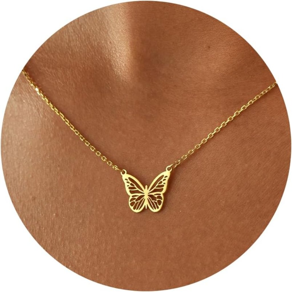 14k Gold Plated Dainty Pendant Butterfly Bead Boot Bee Baseball Flower Compass A